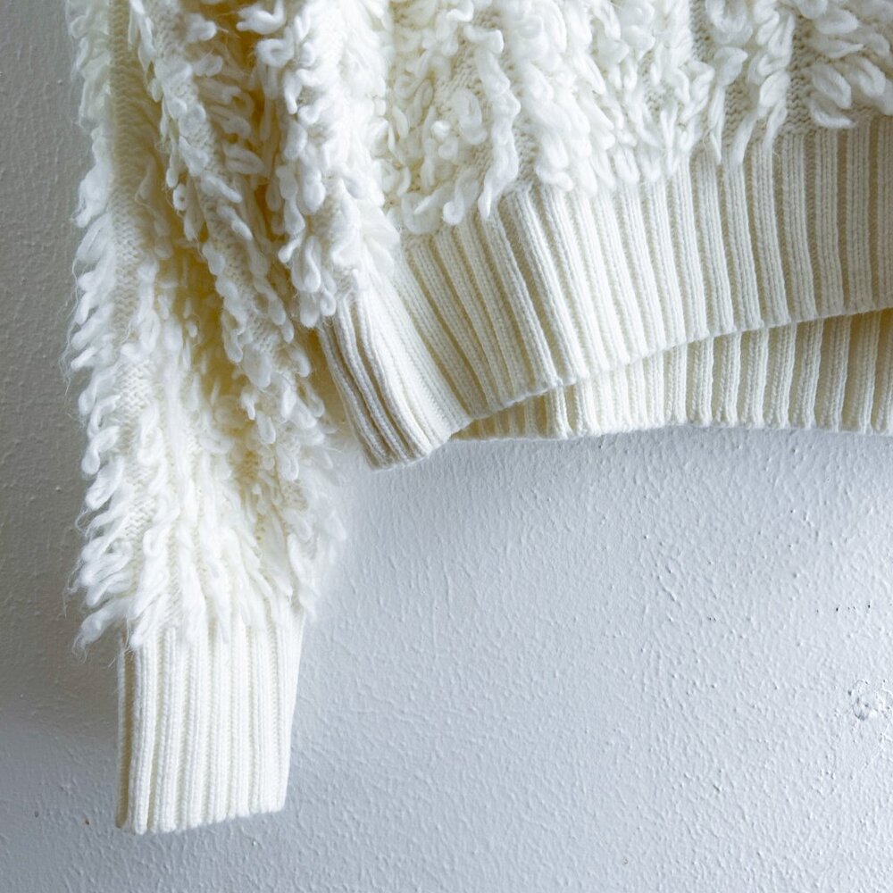 ANTHROPOLOGIE MAEVE Callahan Mock-Neck Loop-Stitch Sweater in Cream/Ivory - Picture 7 of 10